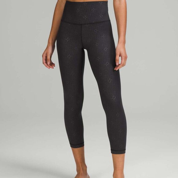 lululemon athletica Pants - Lululemon Align High-Rise Crop 23" Yogo Emboss Black / Black, Size 2